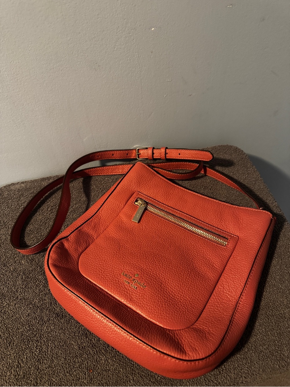 Kate Spade Dusty Pink Pebbled Leather Crossbody Bag
